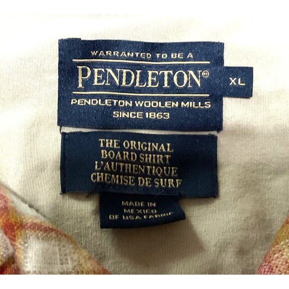 Vtg Pendleton Board Shirt XL Virgin Wool Plaid Loop Collar Long Sleeve Shacket - Picture 2 of 6
